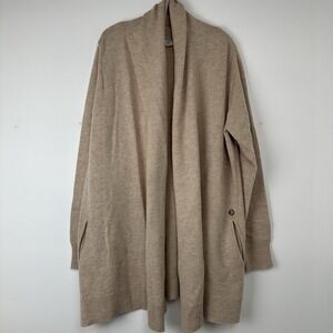 Mark‎ and Graham Women's Open Shawl Cardigan Size Large Oatmeal Lambs Wool